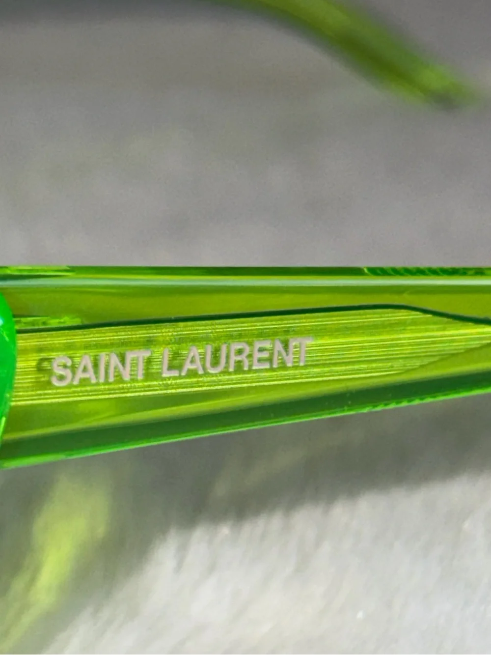 Saint Laurent Lily Translucent Lime Green Cat Eye SL213 Retro Chic Sunglasses